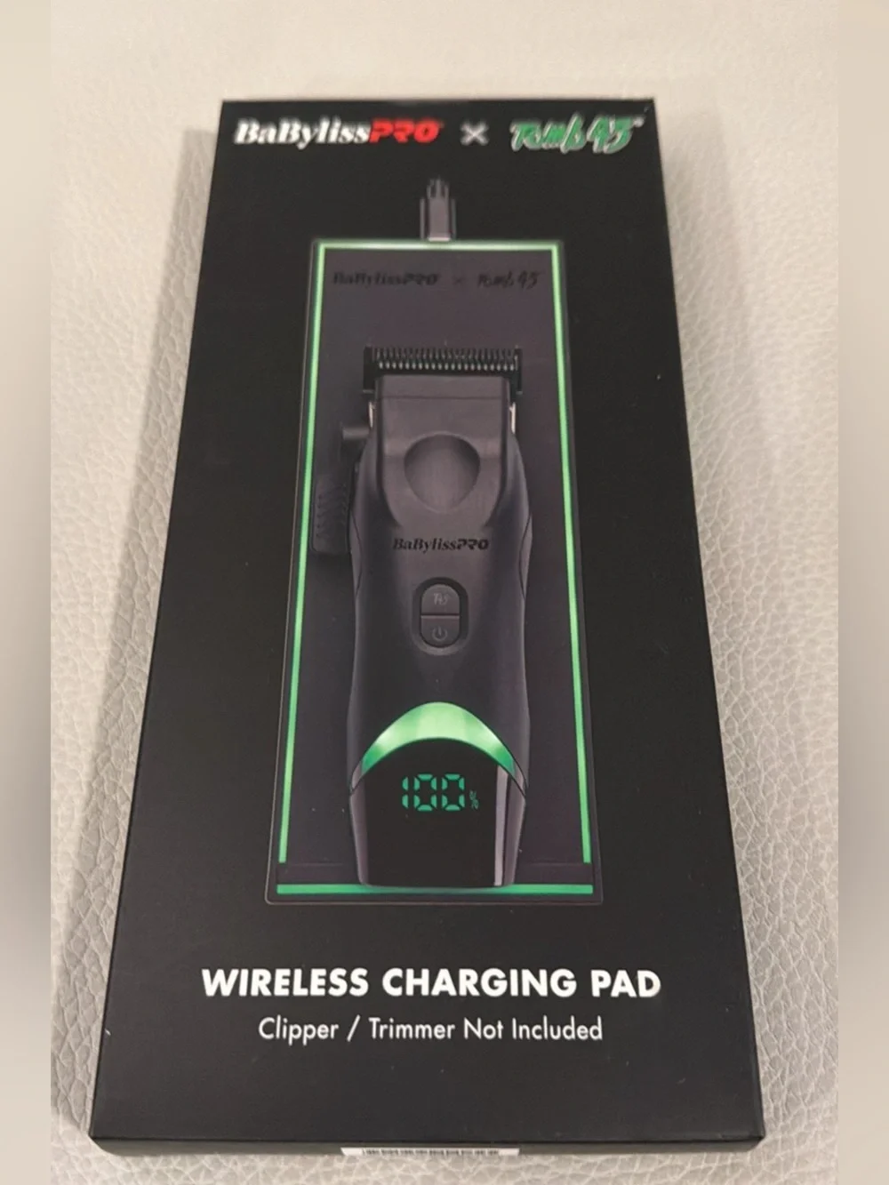 BaByliss Wireless Charging Pad - Black with Green Accents